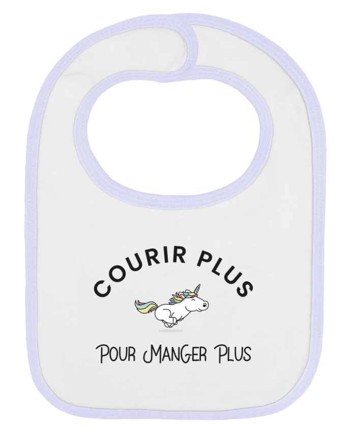 Bavoir bébé uni Courir plus pour manger plus - Licorne par Folie douce