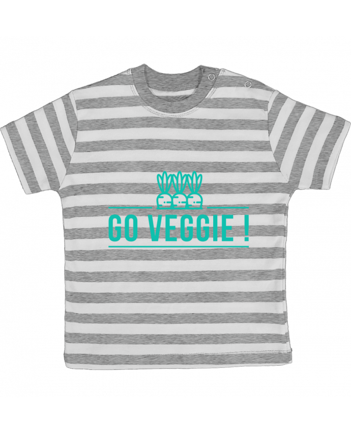 T-shirt baby with stripes Go veggie ! by Folie douce
