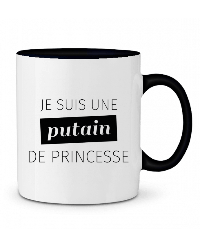 Taza Cerámica Bicolor Je suis une putain de princesse Folie douce