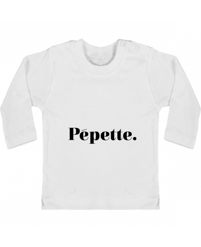 Baby T-shirt with press-studs long sleeve Pépette manches longues du designer Folie douce