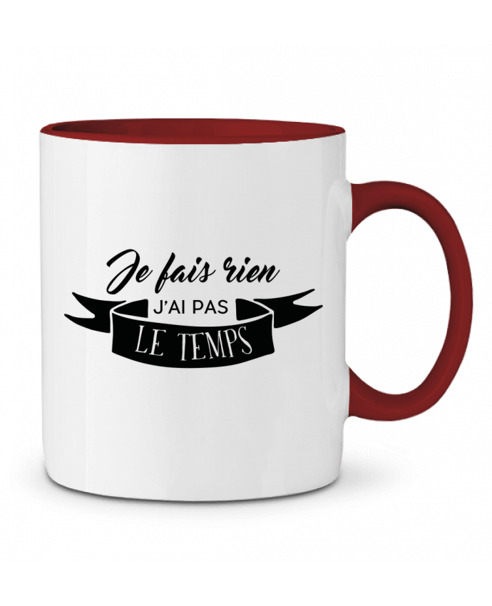 Mug bicolore Je fais rien j'ai pas le temps Folie douce