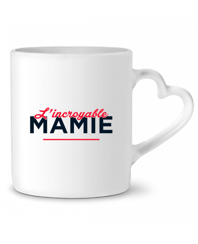 Mug coeur L'incroyable Mamie par tunetoo