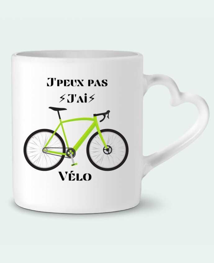 Mug coeur J'peux pas j'ai vélo par Maka shop