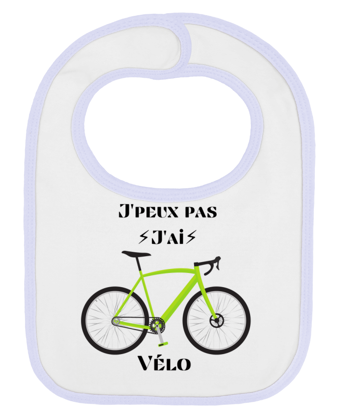 Bavoir bébé uni J'peux pas j'ai vélo par Maka shop