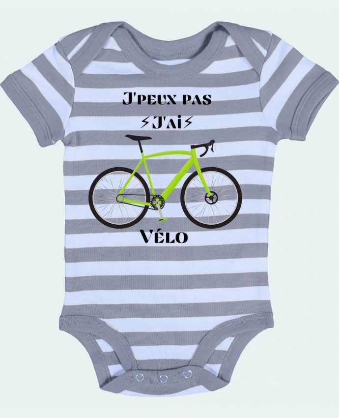 Body Bébé Rayé J'peux pas j'ai vélo - Maka shop