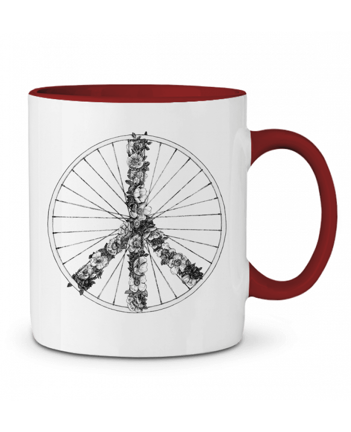 Mug bicolore Peace and Bike Lines Florent Bodart