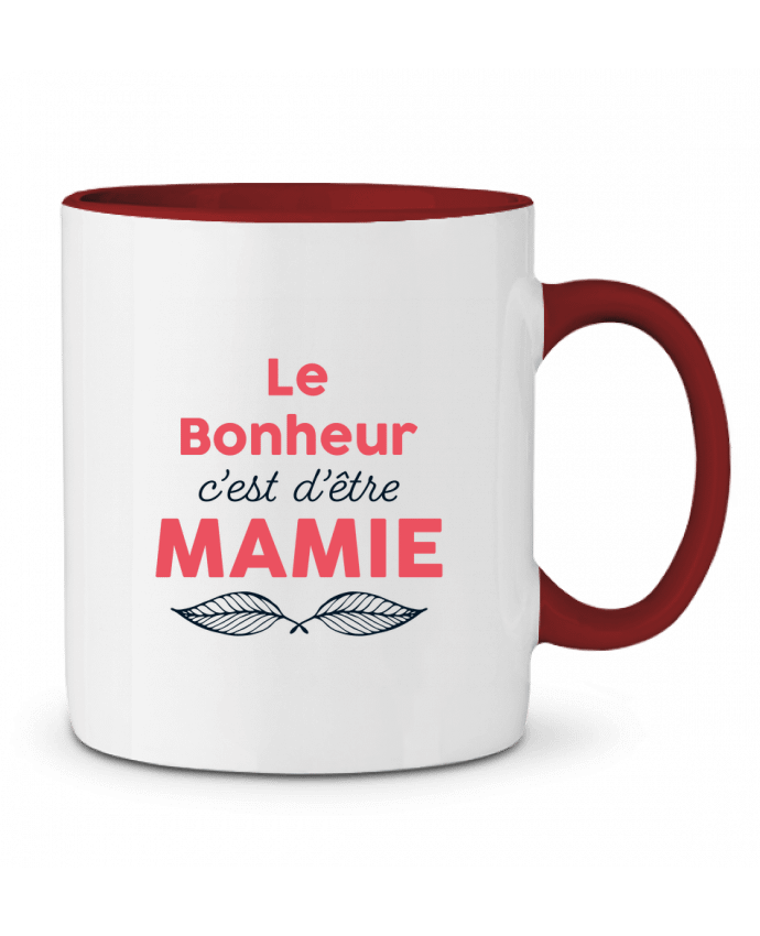Mug bicolore Le bonheur c'est d'être mamie tunetoo