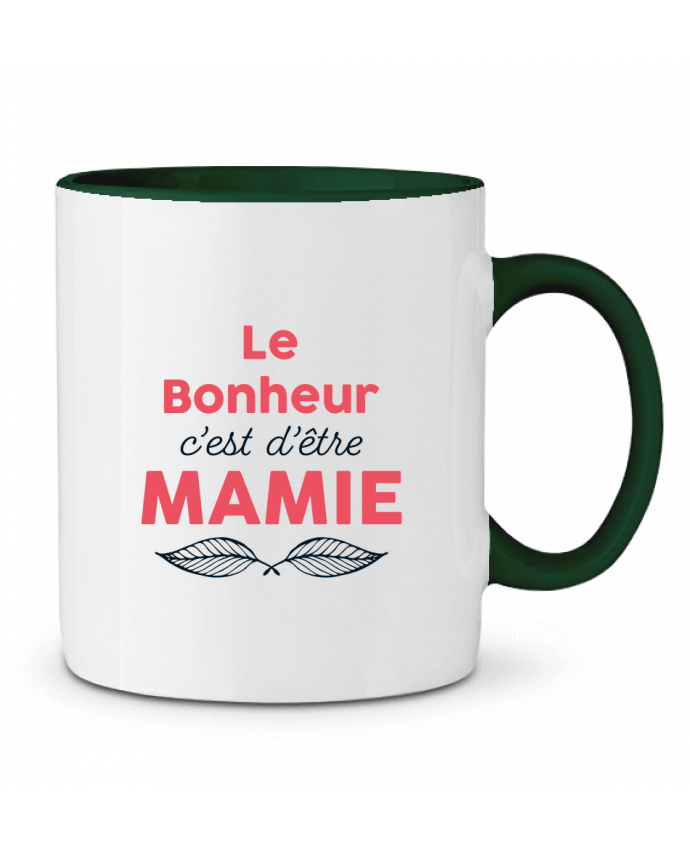 Mug bicolore Le bonheur c'est d'être mamie tunetoo