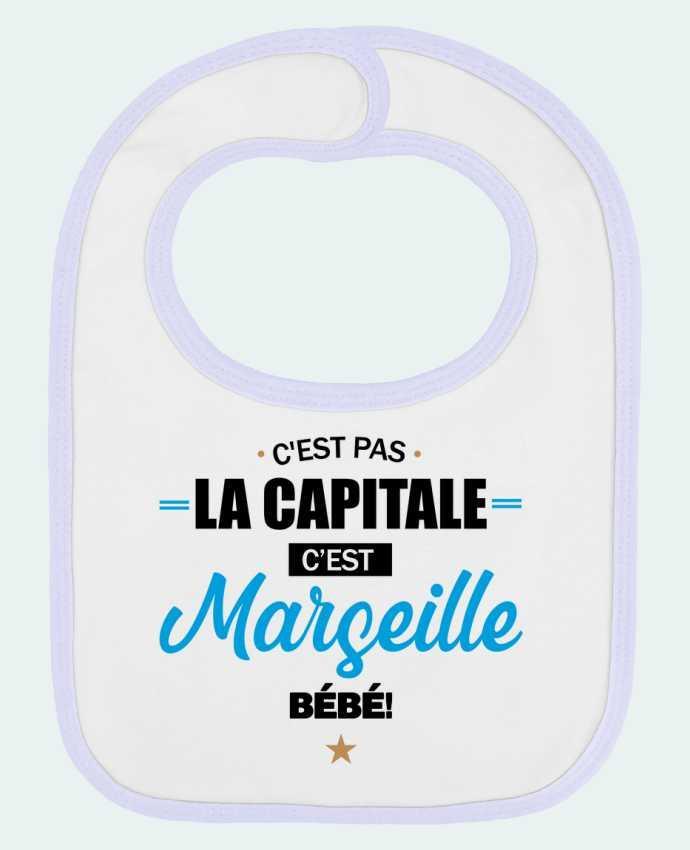 Bavoir bébé uni C'est Marseille bébé par La boutique de Laura