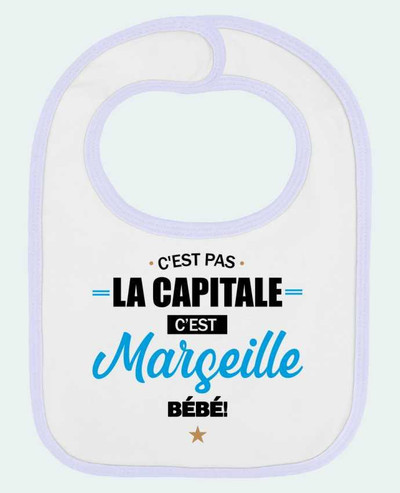 Bavoir bébé uni C'est Marseille bébé par La boutique de Laura