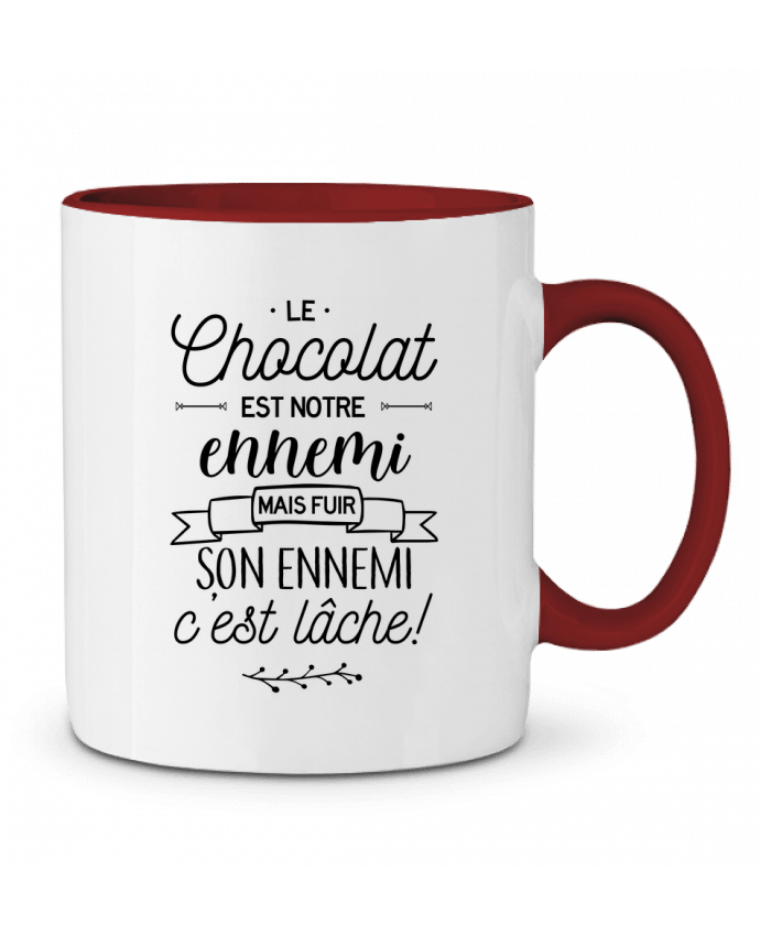 Two-tone Ceramic Mug Le chocolat notre ennemi La boutique de Laura