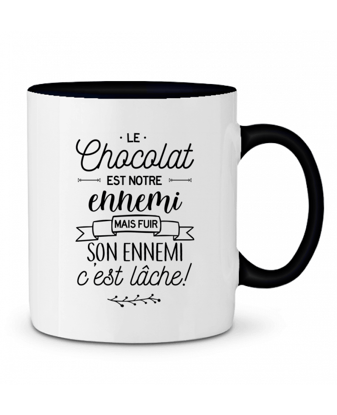 Mug bicolore Le chocolat notre ennemi La boutique de Laura