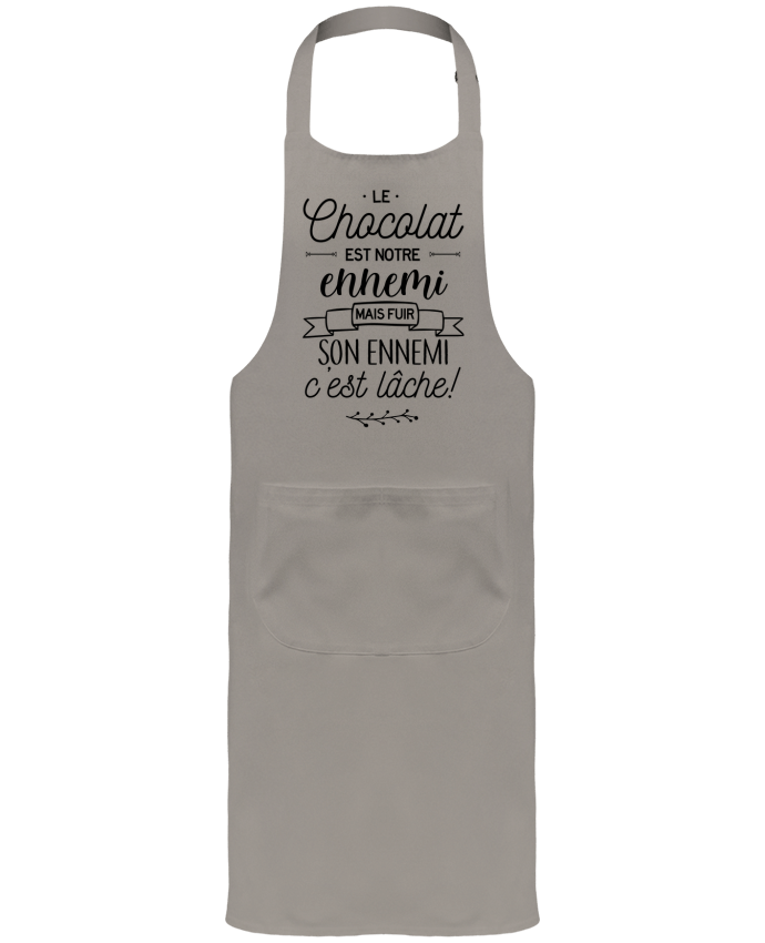 Garden or Sommelier Apron with Pocket Le chocolat notre ennemi by La boutique de Laura