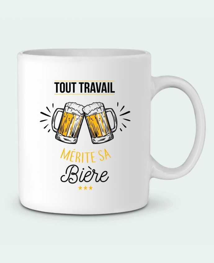 Mug  Tout travail mérite sa bière par La boutique de Laura