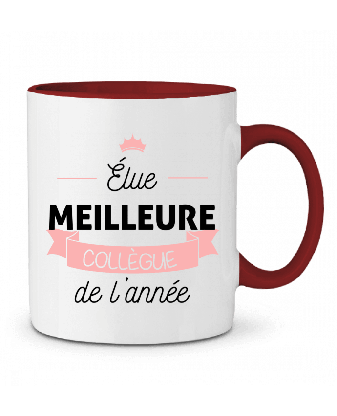 Mug bicolore Élue meilleure collègue de l'année La boutique de Laura