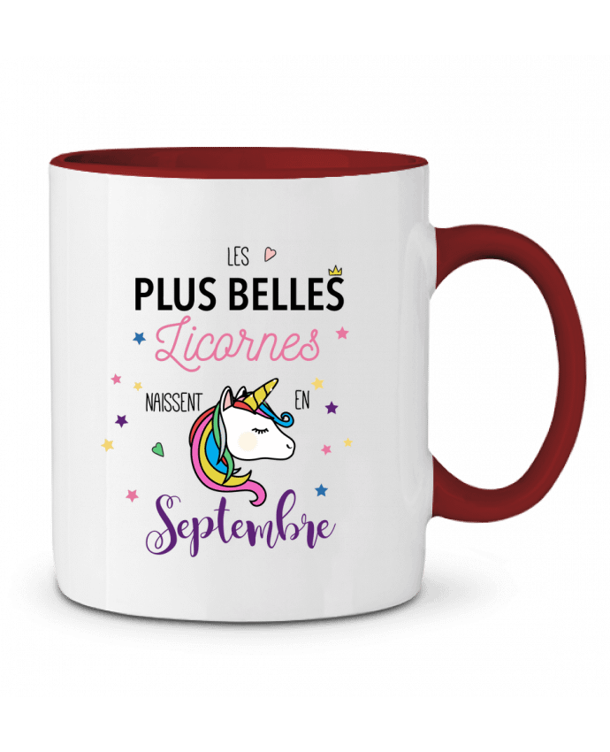 Mug bicolore Belle licorne / Septembre La boutique de Laura