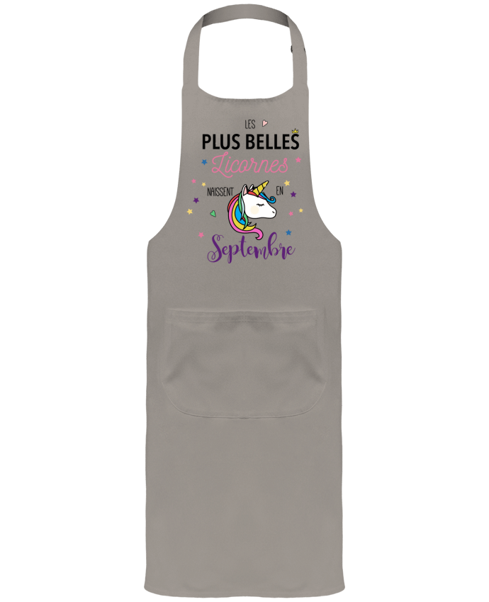 Tablier avec poches Belle licorne / Septembre par La boutique de Laura