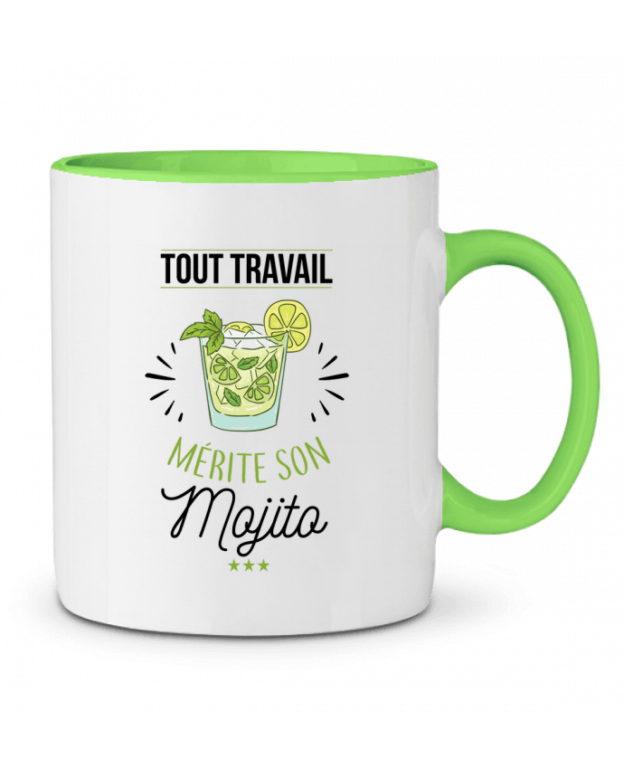 Mug bicolore Tout travail mérite son mojito La boutique de Laura