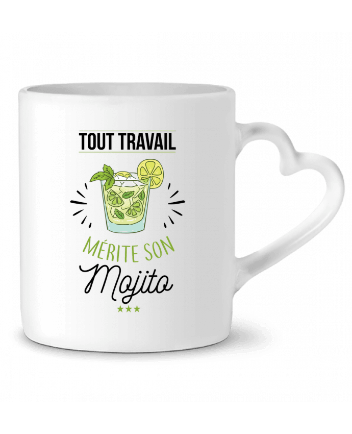 Mug coeur Tout travail mérite son mojito par La boutique de Laura