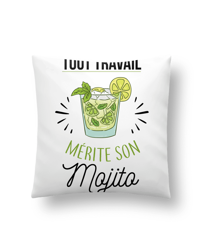 Coussin Tout travail mérite son mojito par La boutique de Laura