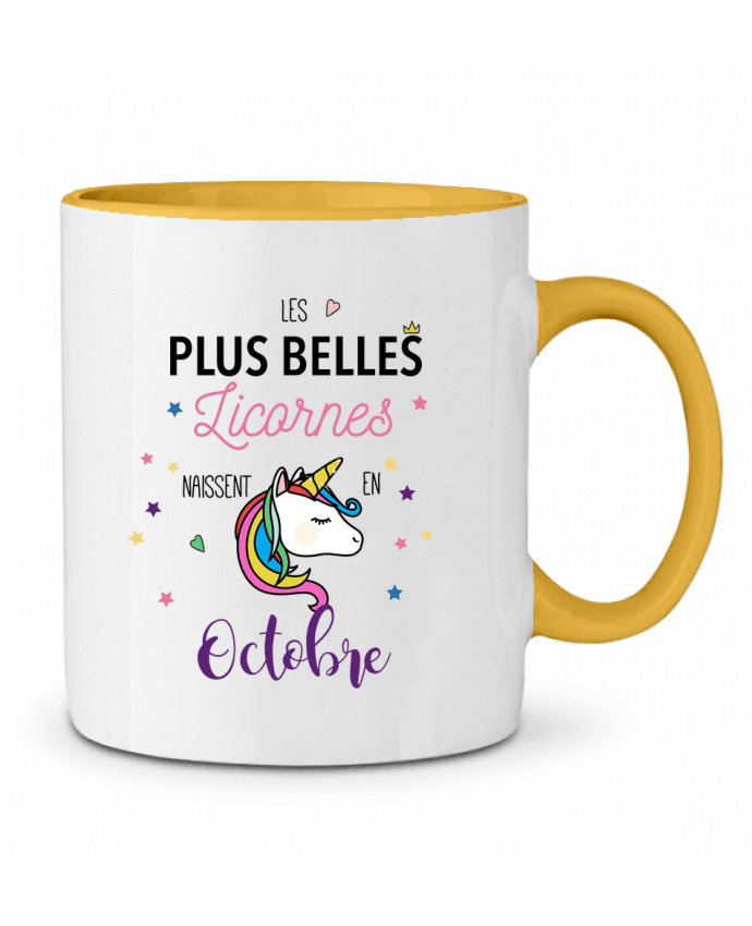 Mug bicolore Les plus belles licornes - Octobre La boutique de Laura