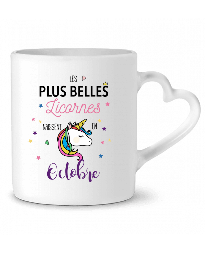 Mug coeur Les plus belles licornes - Octobre par La boutique de Laura