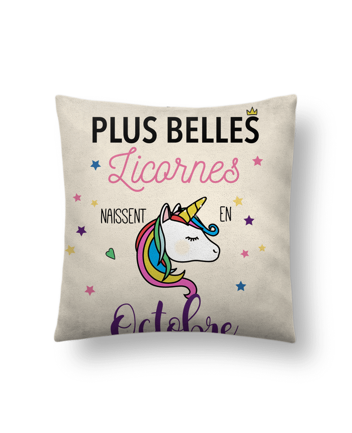 Coussin suédine Les plus belles licornes - Octobre par La boutique de Laura