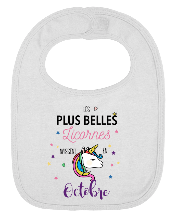 Bavoir bébé uni Les plus belles licornes - Octobre par La boutique de Laura