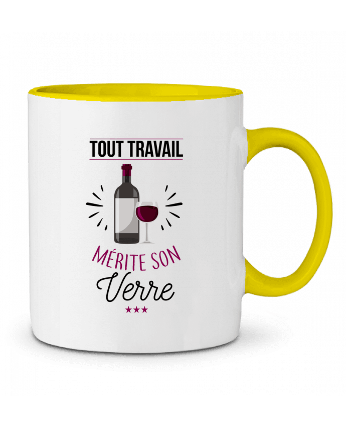 Mug bicolore Tout travail mérite son verre La boutique de Laura