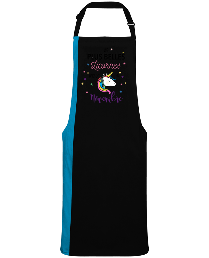 Tablier bicolore Les plus belles licornes / Novembre par  La boutique de Laura