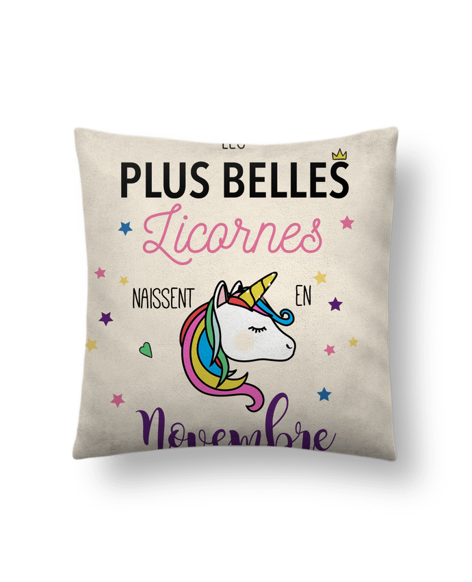 Coussin suédine Les plus belles licornes / Novembre par La boutique de Laura