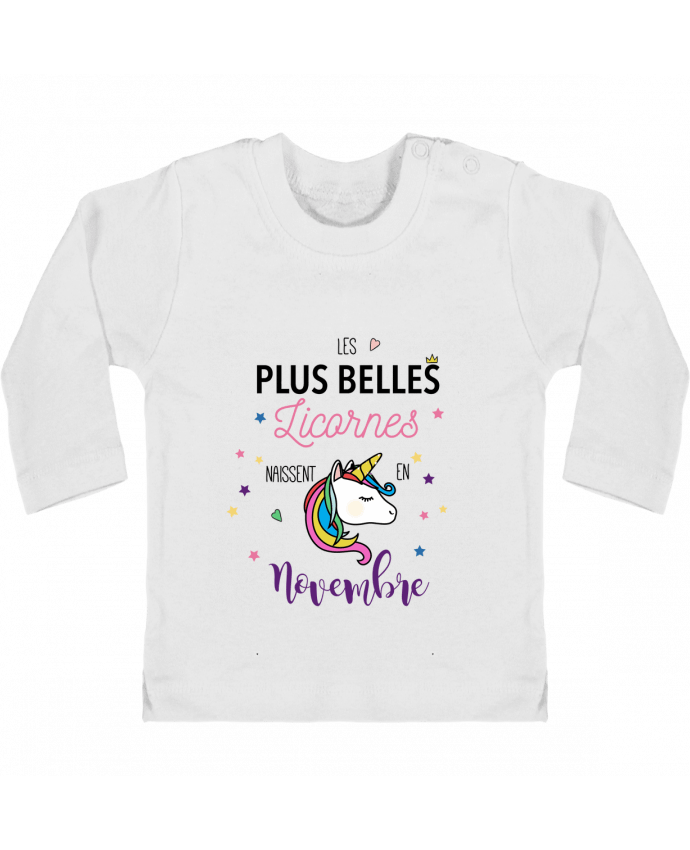 T-shirt bébé Les plus belles licornes / Novembre manches longues du designer La boutique de Laura