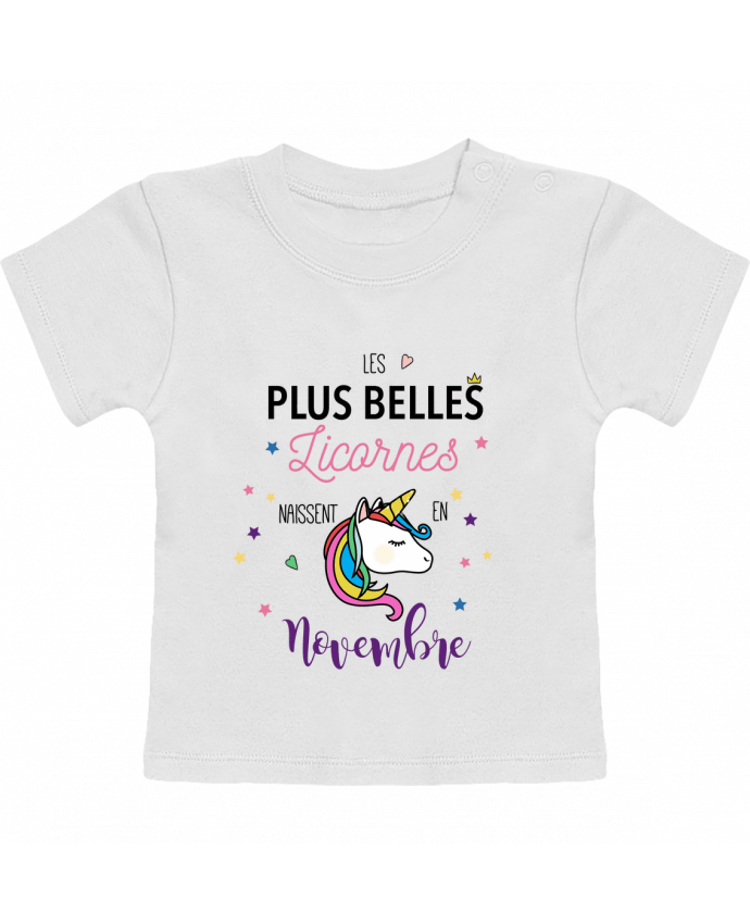 T-shirt bébé Les plus belles licornes / Novembre manches courtes du designer La boutique de Laura