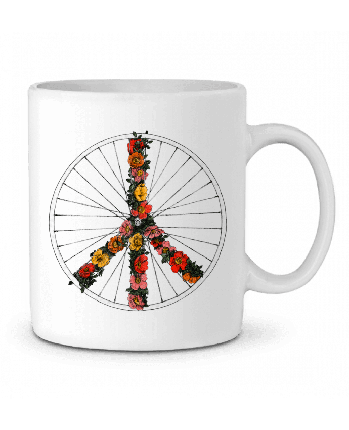 Ceramic Mug Peace and Bike by Florent Bodart