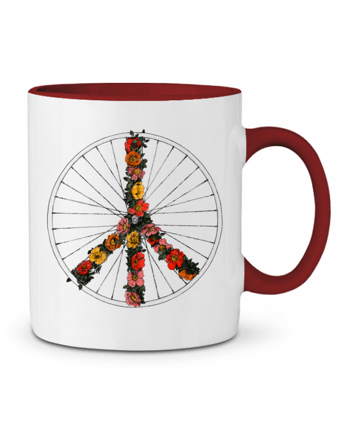 Mug bicolore Peace and Bike Florent Bodart