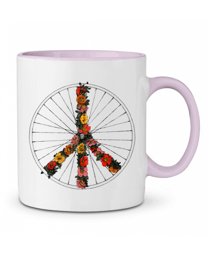 Two-tone Ceramic Mug Peace and Bike Florent Bodart