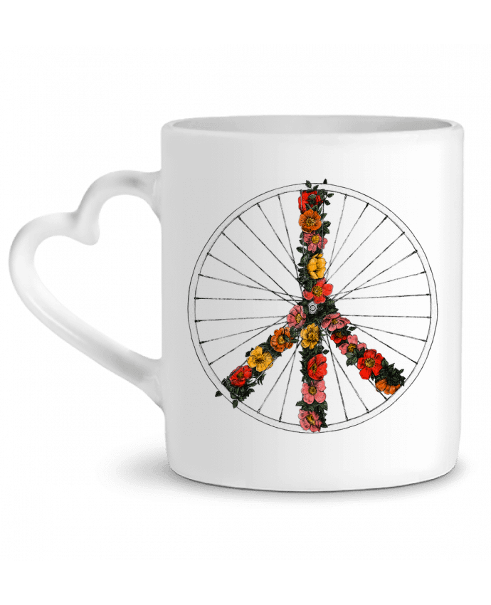 Mug coeur Peace and Bike par Florent Bodart