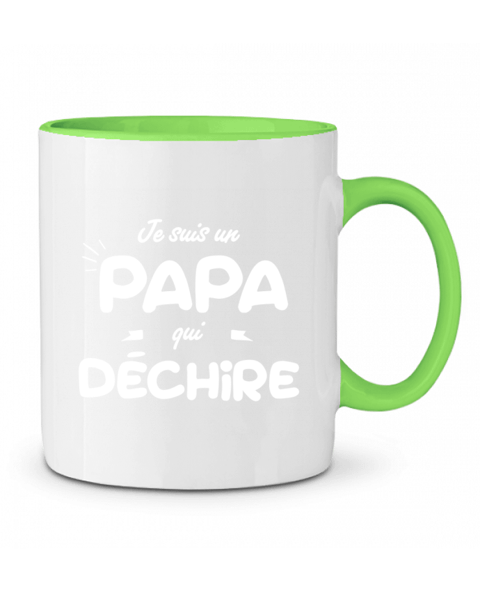 Mug bicolore Je suis un papa qui déchire tunetoo