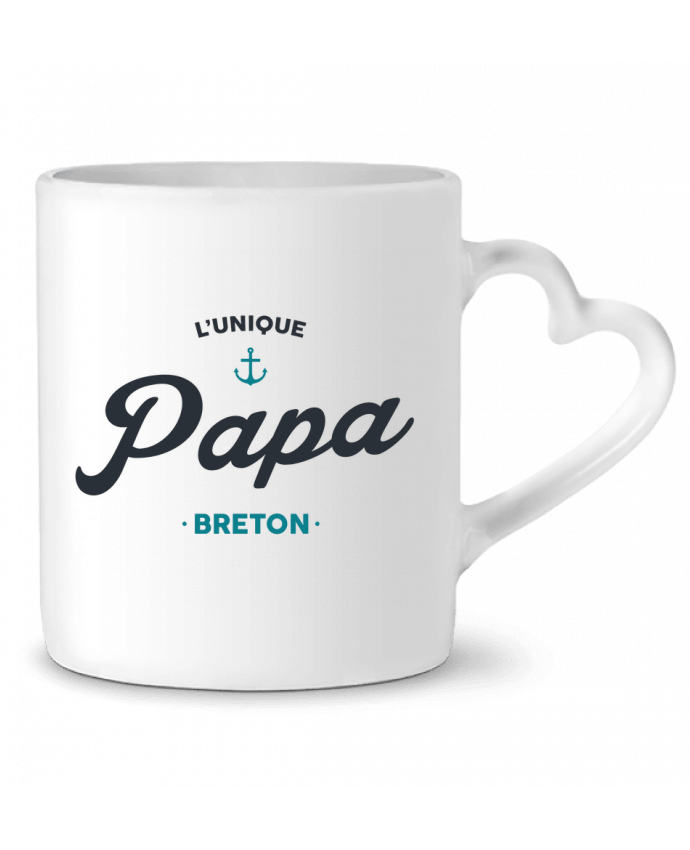 Mug coeur Papa breton par tunetoo