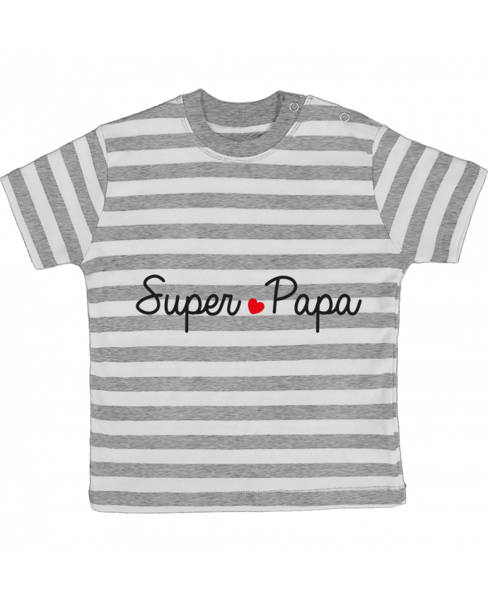Camiseta Bebé a Rayas Super Papa por Nana