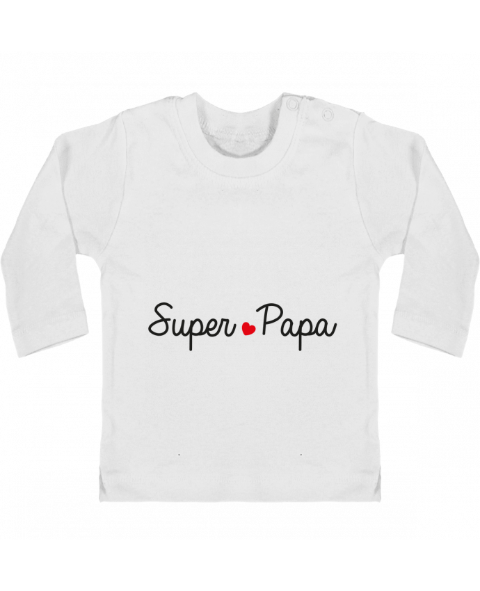 Camiseta Bebé Manga Larga con Botones  Super Papa manches longues du designer Nana