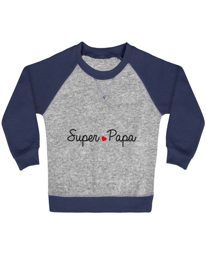 Sweatshirt Baby crew-neck sleeves contrast raglan Super Papa by Nana