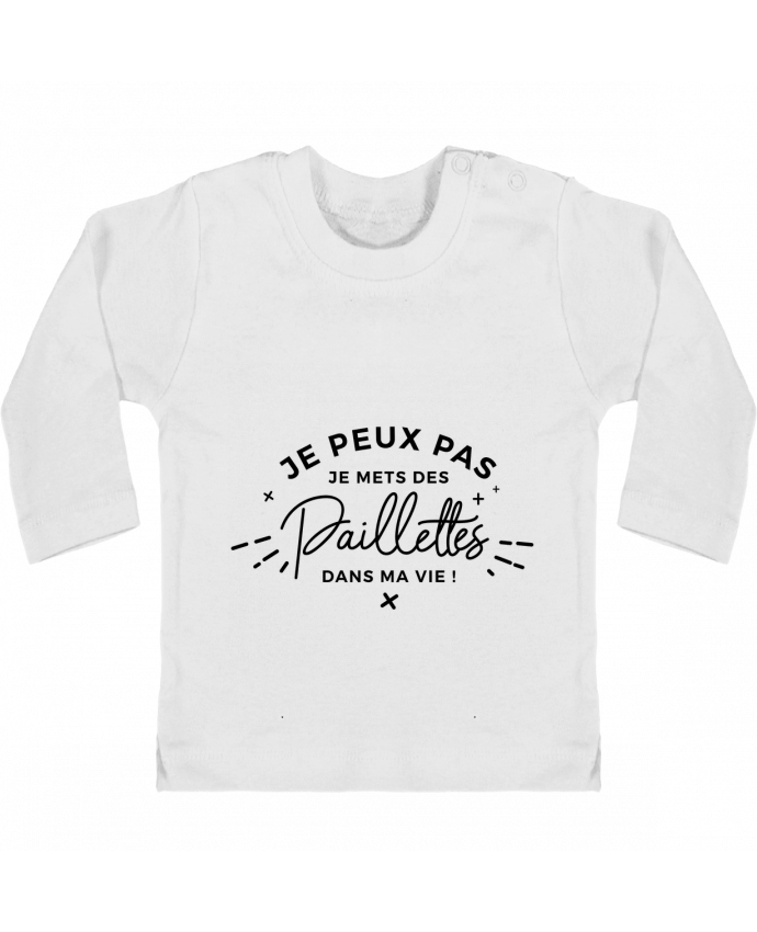Baby T-shirt with press-studs long sleeve Paillettes manches longues du designer Nana