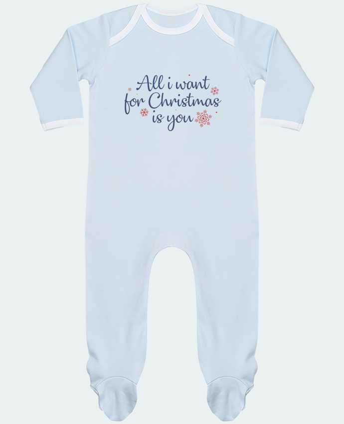 Baby Sleeper long sleeves Contrast All i want for christmas is you by Nana