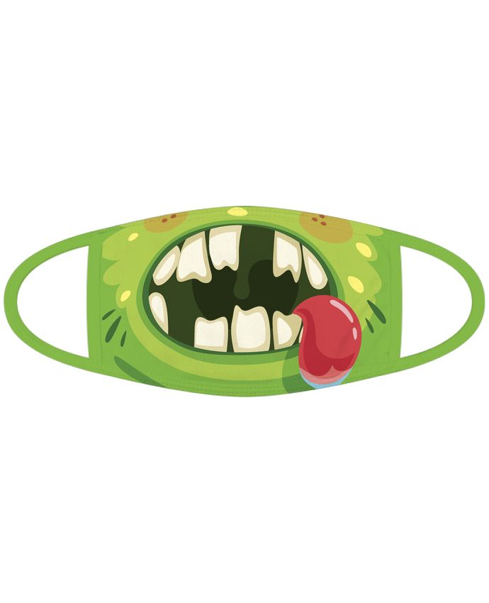 Mascarilla de protección personalizada bouche monstre vert funny por Funnydesigner