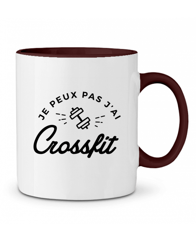 Mug bicolore Je peux pas j'ai Crossfit Nana