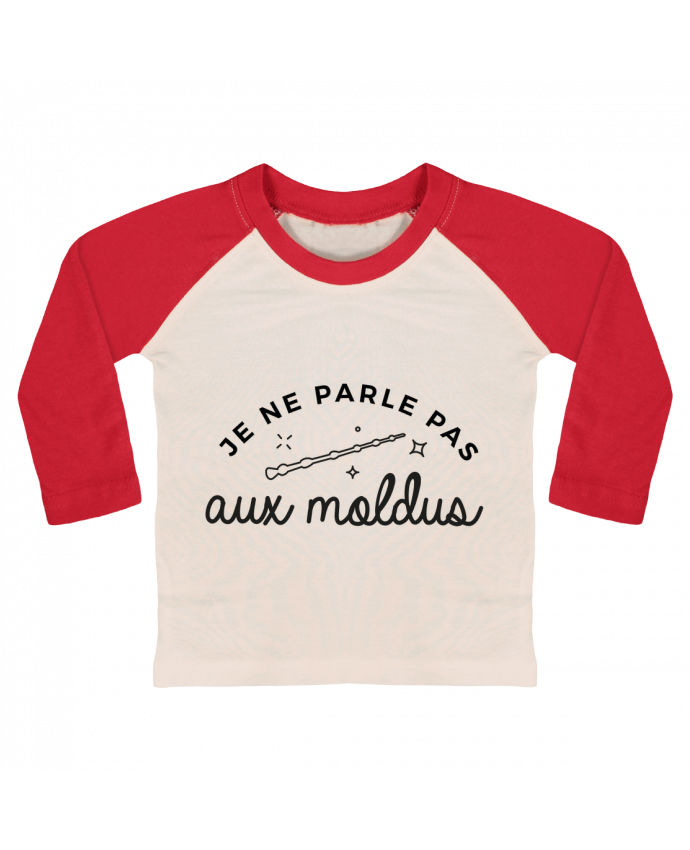 Tee-shirt Bébé Baseball ML Je ne parle pas aux Moldus par Nana