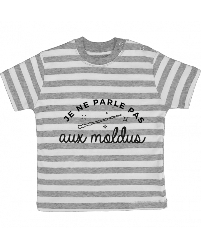 Tee-shirt bébé à rayures Je ne parle pas aux Moldus par Nana