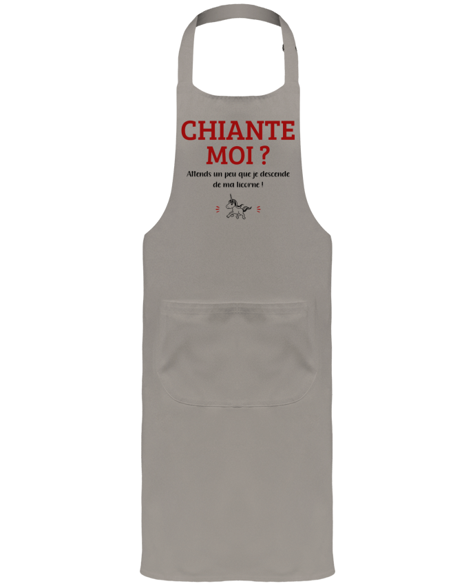 Tablier avec poches Chiante moi ? par La boutique de Laura