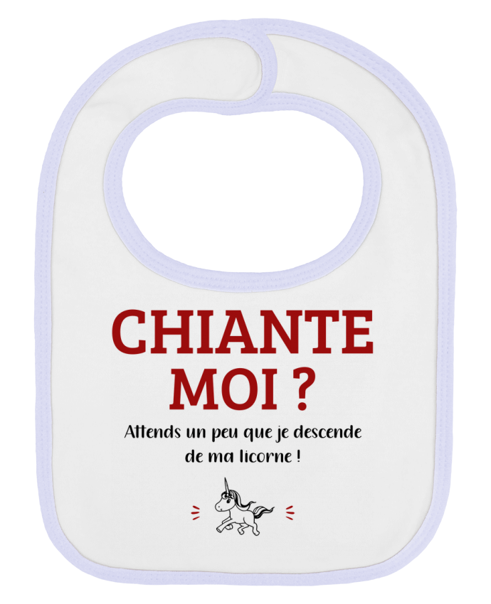 Bavoir bébé uni Chiante moi ? par La boutique de Laura